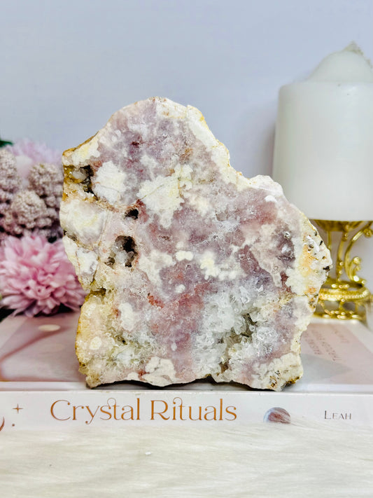 Natural Druzy Pink Amethyst Slab 12cm 373g