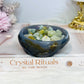 Agate Carved Bowl with Blue Calcite Chips 338g
