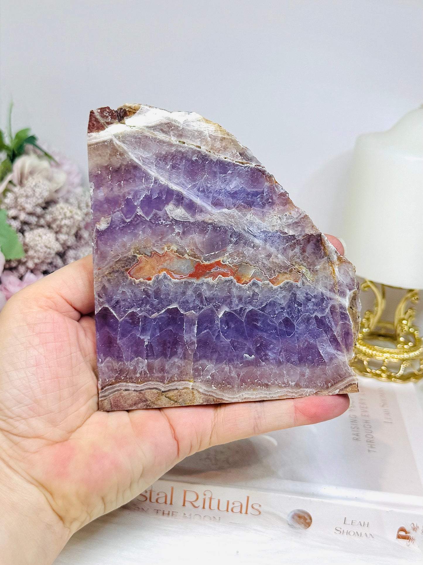 Natural Crazy Lace Amethyst Slab 12cm