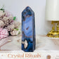 High Grade Blue Flower Agate Druzy Tower 11cm