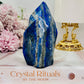 Large 466gram 11cm Lapis Lazuli Carved Flame