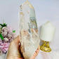 High Grade Clear Quartz Twin | Double Tower with Rainbows on Stand 18.5cm 961g
