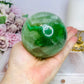 Large Green Fluorite Sphere Full of Rainbows 777g