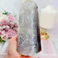 Classy & Fabulous Large 17cm 750gram Druzy Agate Tower From Brazil Just Gorgeous