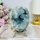 Blue Celestite Large Freeform Egg on Stand 9.5cm 720g