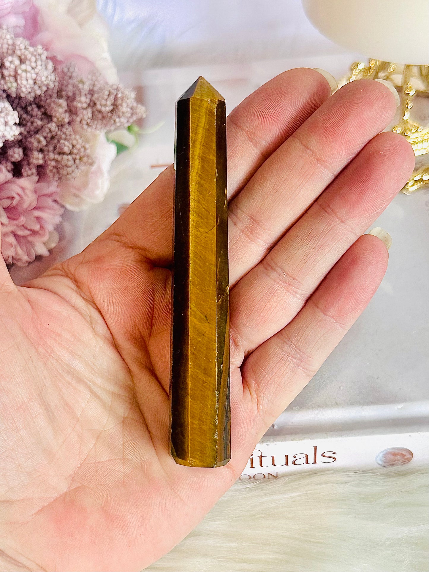 Beautiful 11cm Tigers Eye Tower With Gorgeous Flash
