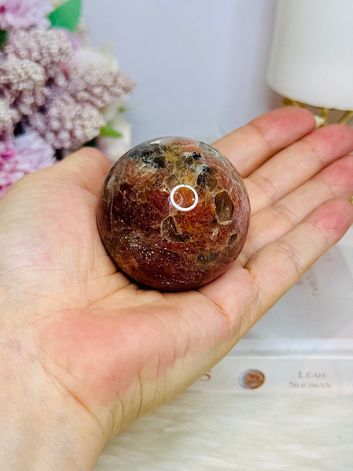 Natural High Grade Sunstone Sphere on Stand 172g