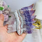 Agate X Amethyst Carved Indian Head on Stand 16.5cm