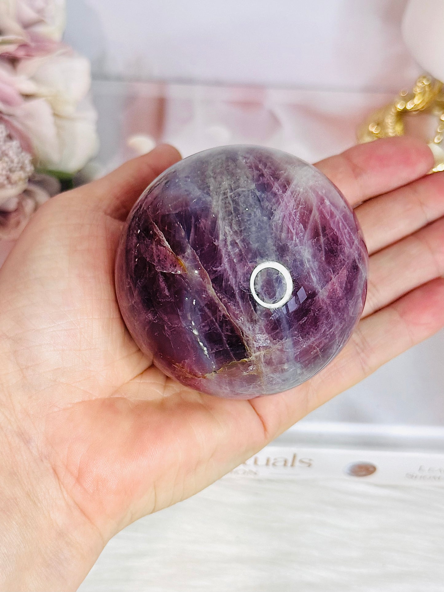 The Most Magical Large Lavender Star Rose Quartz Sphere with Flash On Stand 402grams