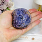 Natural Large Grape Agate | Chalcedony Sphere 247g On Stand