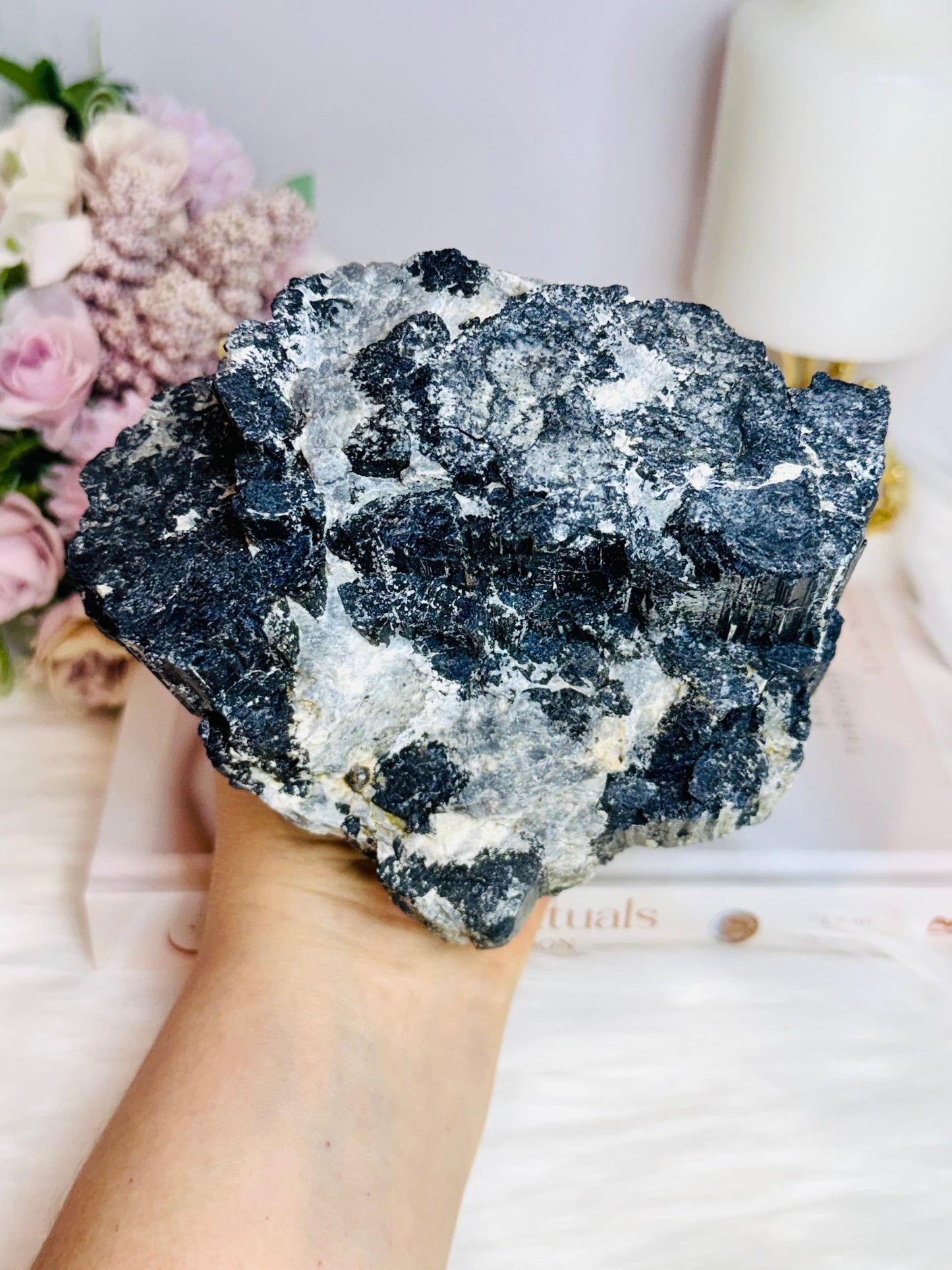 Huge Natural Raw Black Tourmaline In Quartz Specimen 11cm 1.83KG