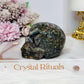 Root Fluorite Carved Skull 8cm 323g
