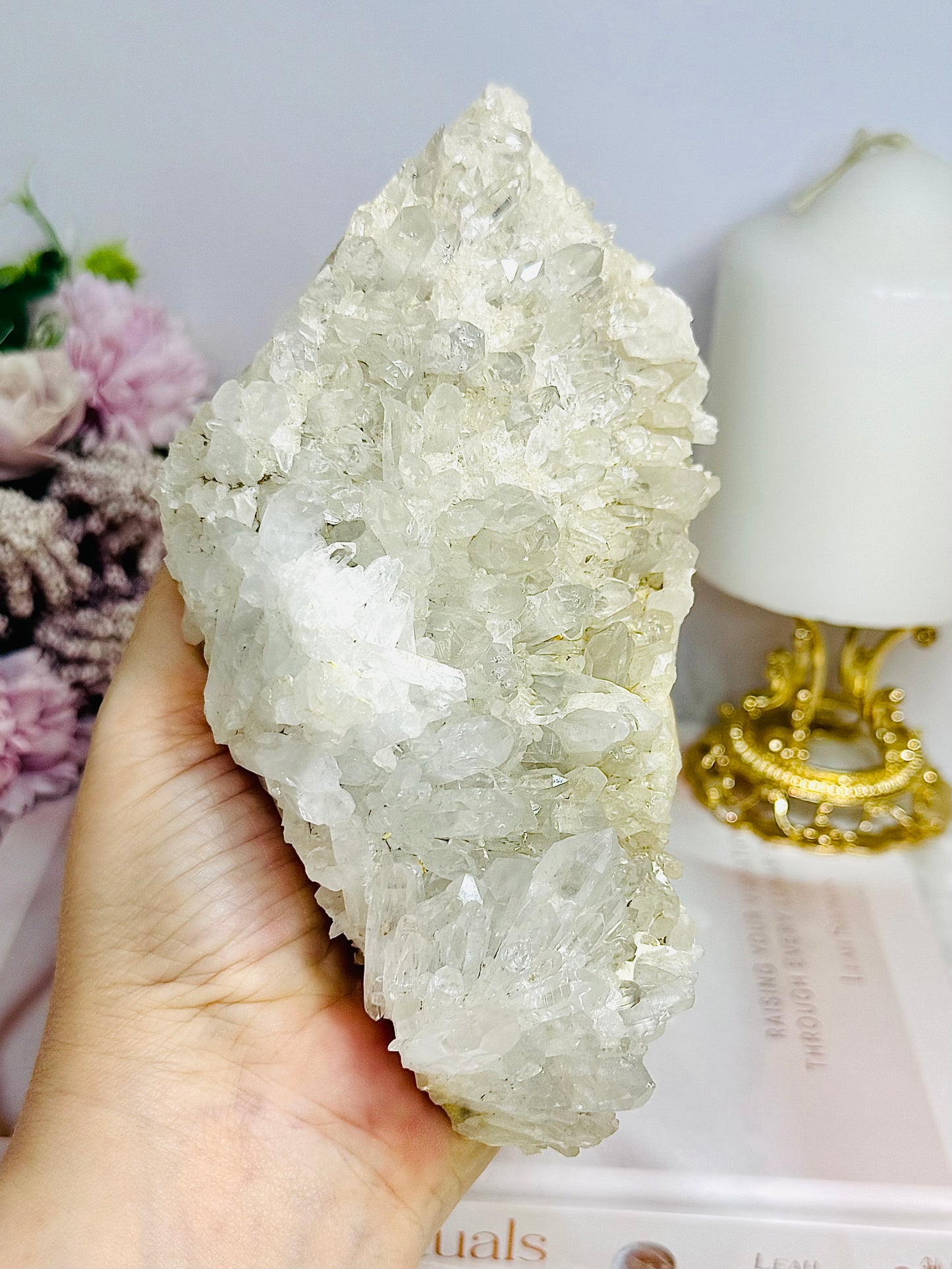 Natural Large Clear Quartz Cluster Specimen 16cm 592g