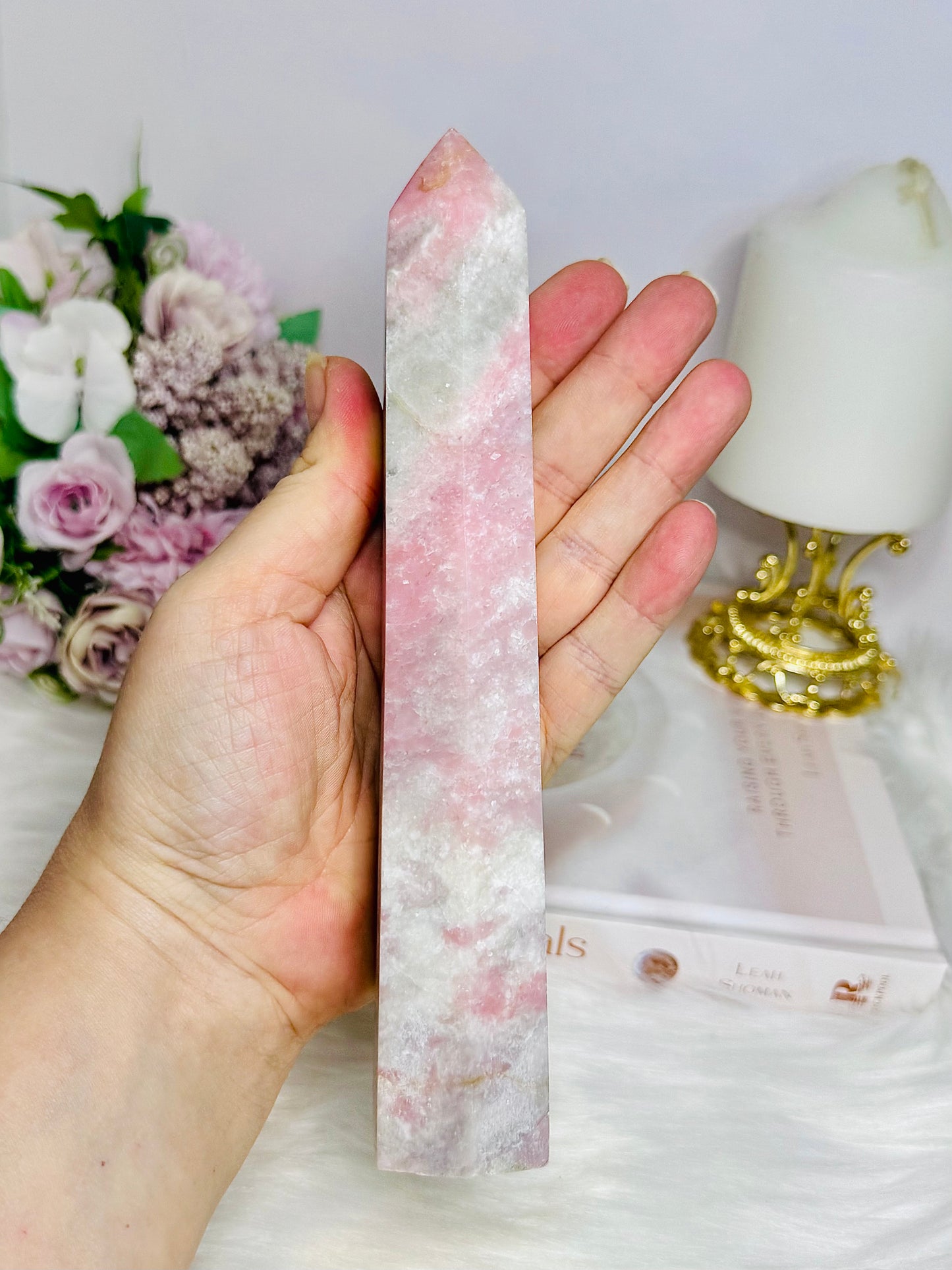 Natural Pink Opal Tower 19.5cm