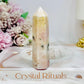 Pink Amethyst Tower with Green Jasper Inclusions 9.5cm