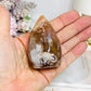 Flower Agate Carved Flame 6.5cm