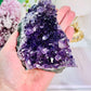 The Most Beautiful High Grade Deep Purple Amethyst Natural Cluster On Rose Gold Stand From Brazil 448grams