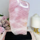 Natural Large Rose Quartz Chunky Slab on Timber Stand 1.53KG 24cm