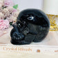 Huge Black Agate Carved Skull 11.5cm 1.24KG
