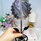 Large Druzy Amethyst X Agate Sun Flower Carving on Stand 23cm