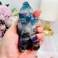 Beautiful Carved Rainbow Fluorite Bear 368grams