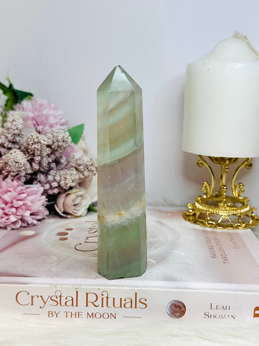 Pastel Fluorite Tower 13cm ~ Discounted as chip on tip