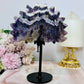 Large Chunky Dream Amethyst | Chevron Carved Peacock On Stand 16cm