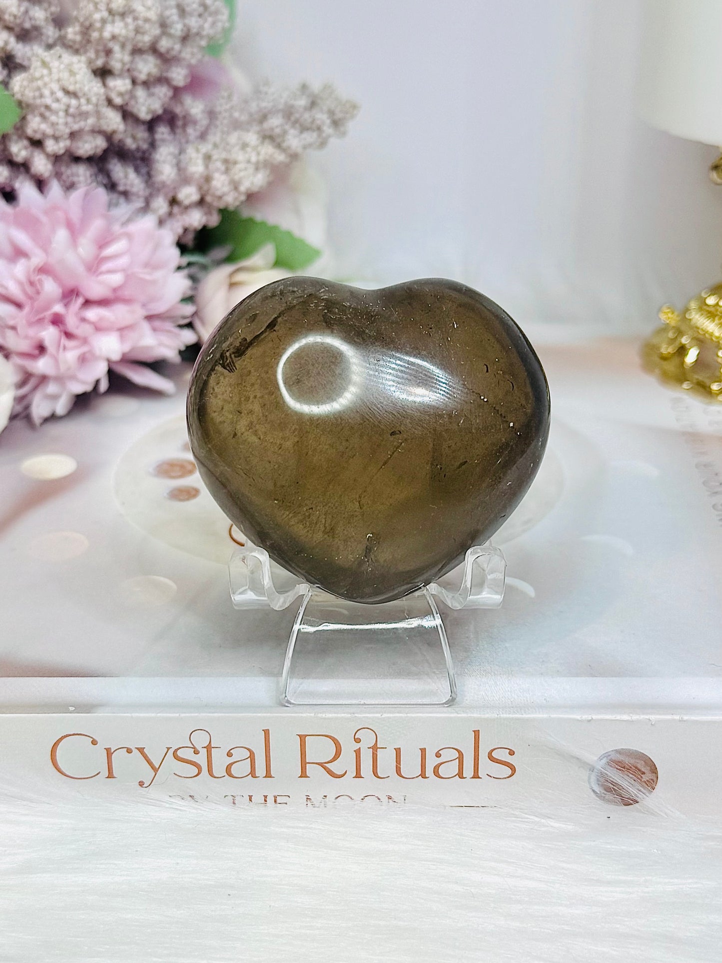 Smokey Quartz Heart on Stand 161g