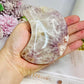 Druzy Pink Amethyst X Flower Agate Moon On Stand 17.5cm