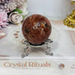 High Grade Sparkling Gold Sunstone X Moonstone Sphere on Stand 161g