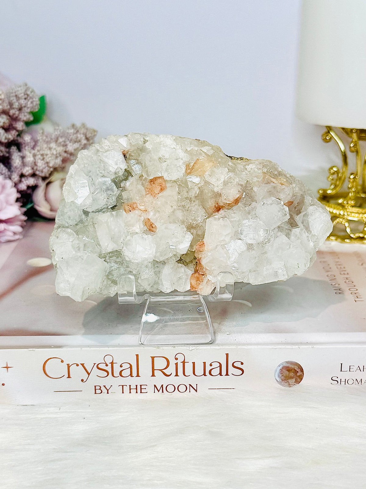 Natural  Apophyllite Cluster 11cm On Stand 258g