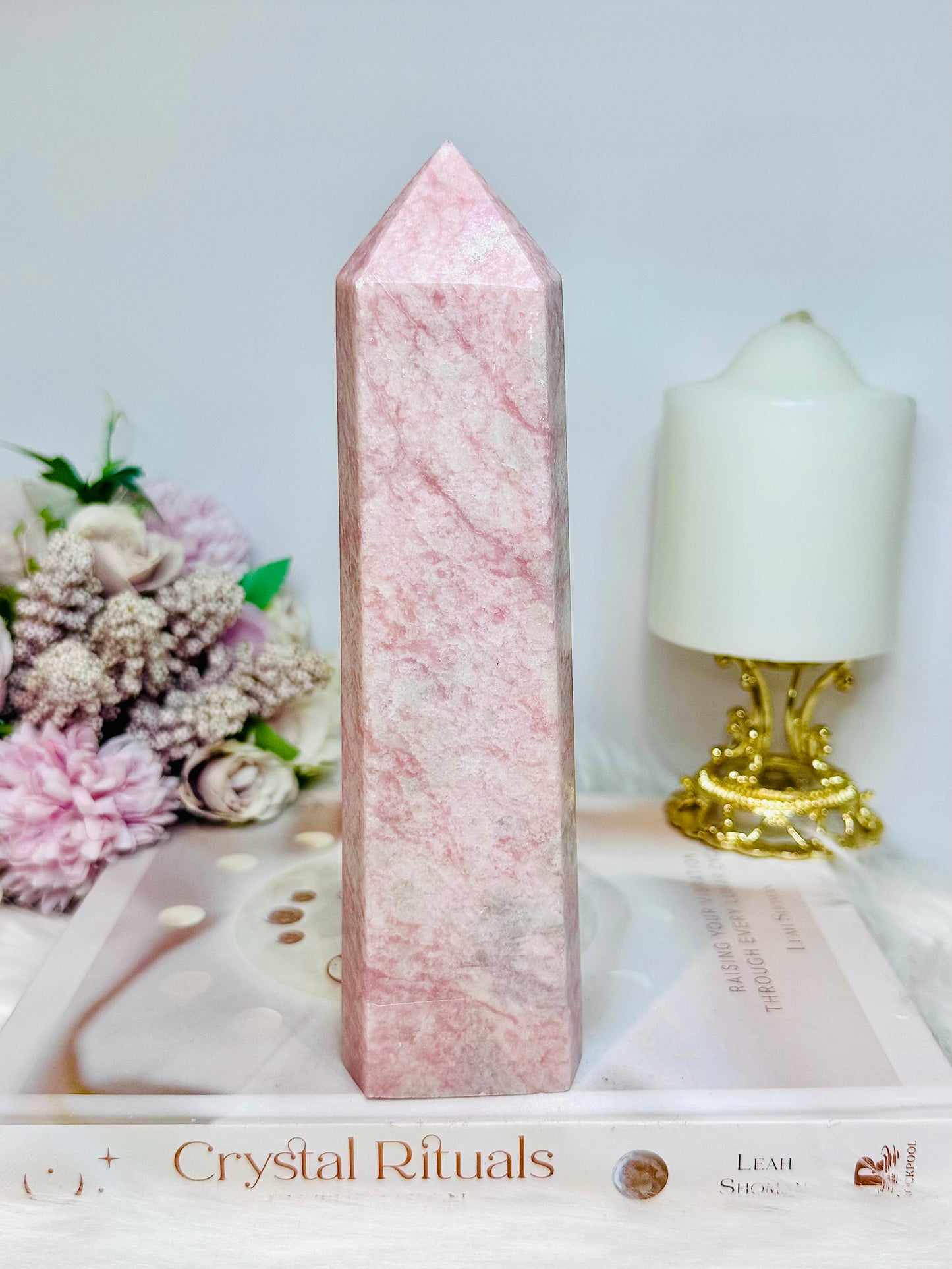 Pink Opal Large Tower 19cm