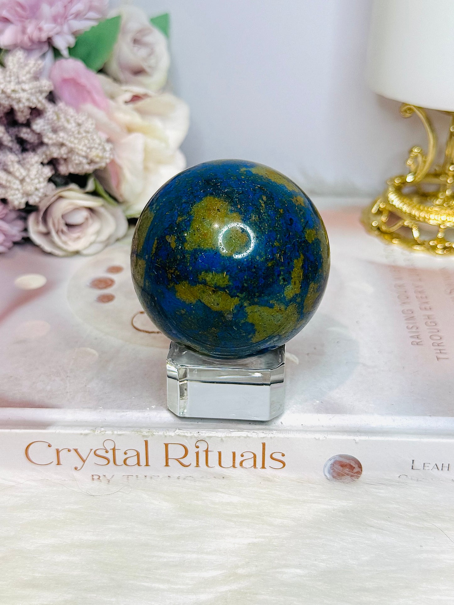 Azurite Sphere on Stand 278g