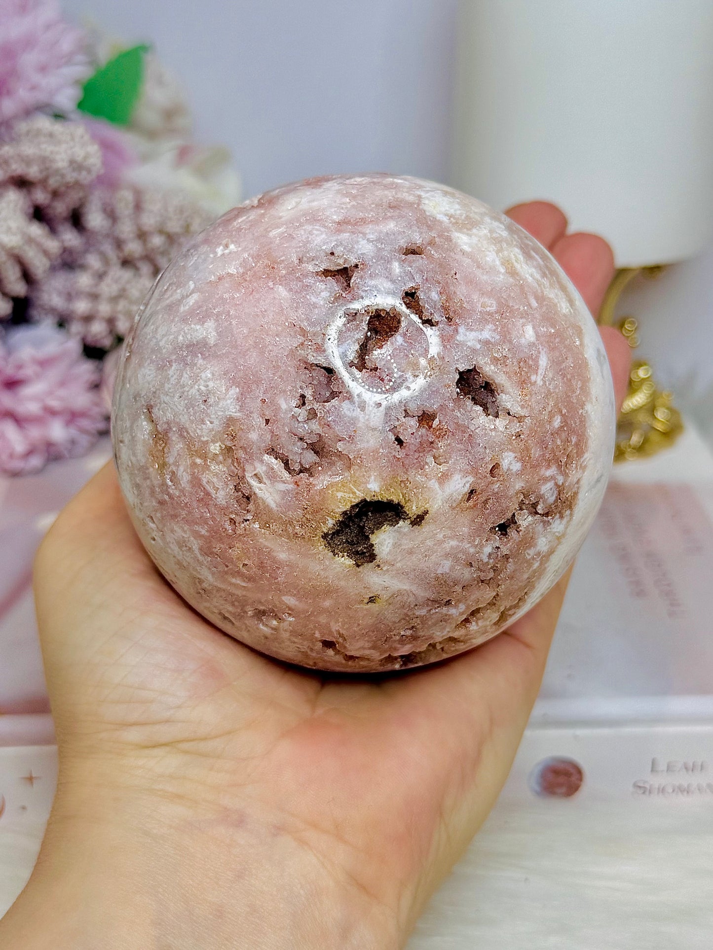 Large Pink Amethyst Druzy Sphere on Stand 816cm