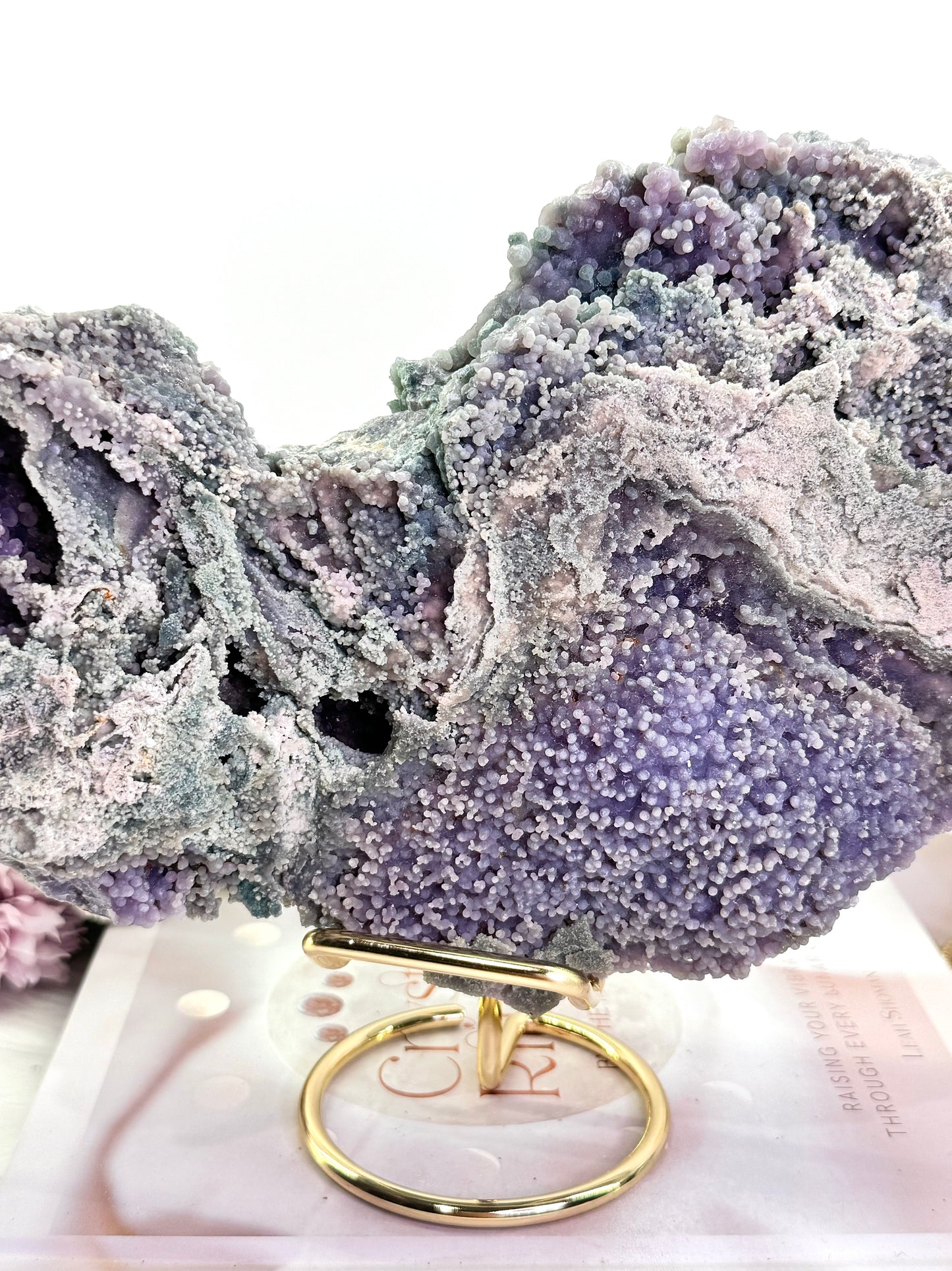 A Tranquil Stone ~ Incredible Huge 27cm 1.73KG Natural Grape Agate | Purple Chalcedony Specimen On Stand