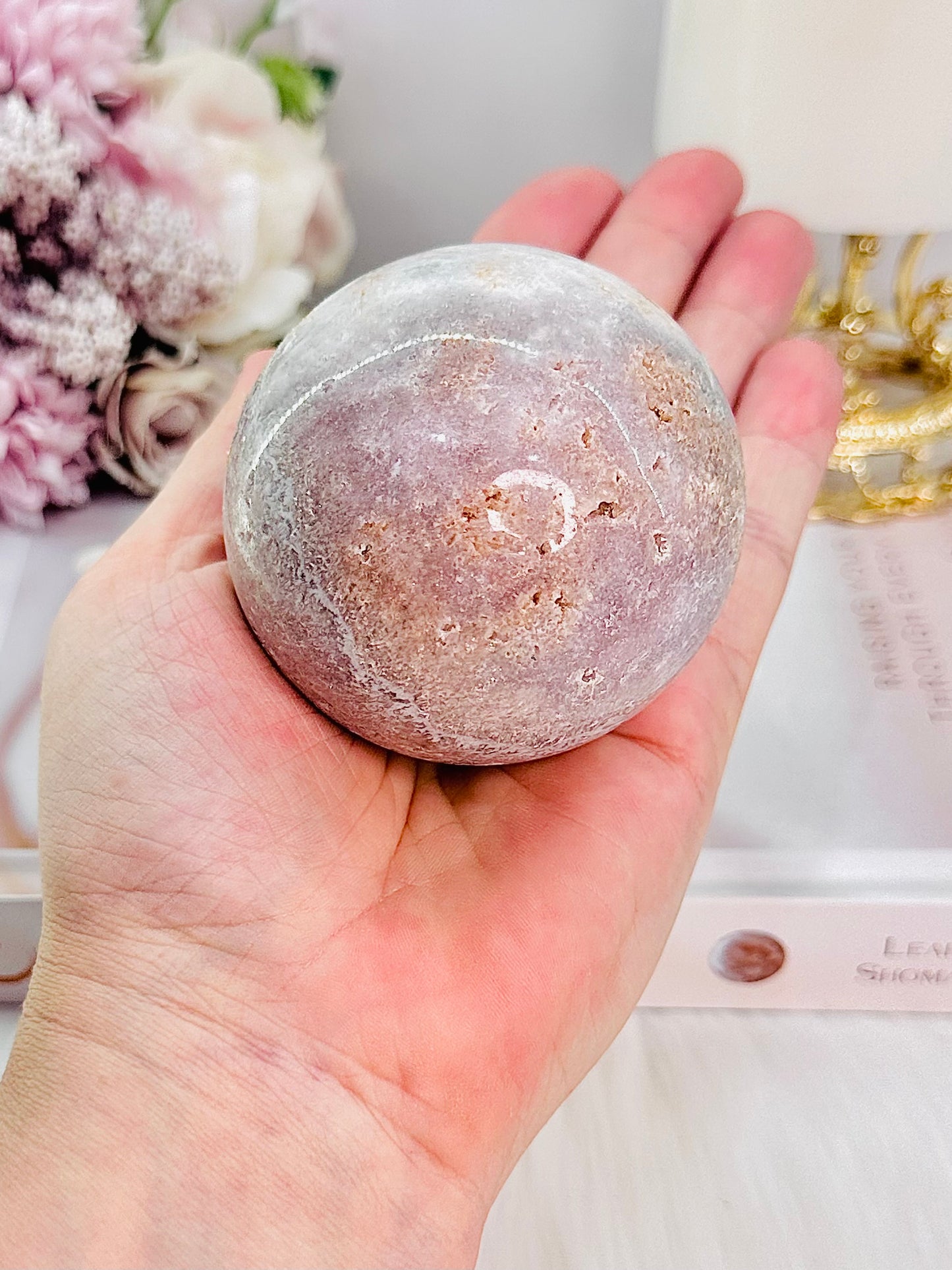 Simple Elegance ~ Pink Amethyst Druzy Sphere On Stand From Brazil 296grams