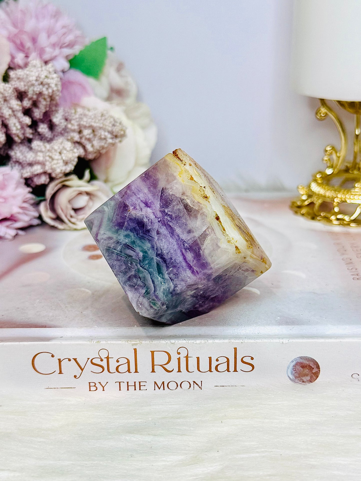 Rainbow Fluorite Cube 224g