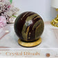 Large Zebra Rock Sphere on Stand 546g