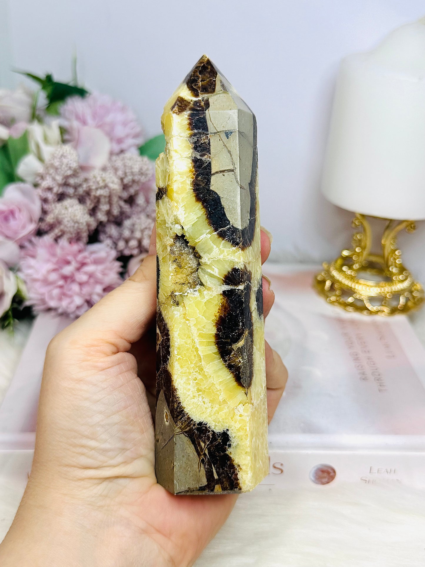 Large Septarian Druzy Tower 15cm