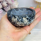 Natural Agate Carved Bowl Filled with Lepidolite Tumbles 426g