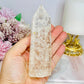 Clear Quartz Crackle Tower 12.5cm With Rainbows