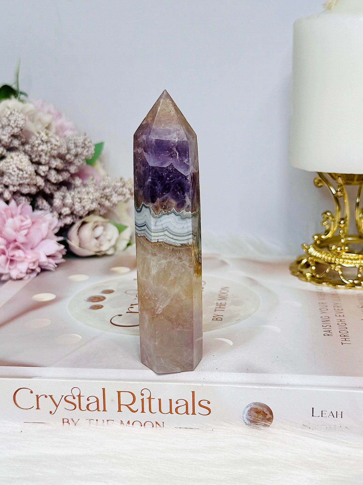 Crazy Lace Amethyst Tower 11cm