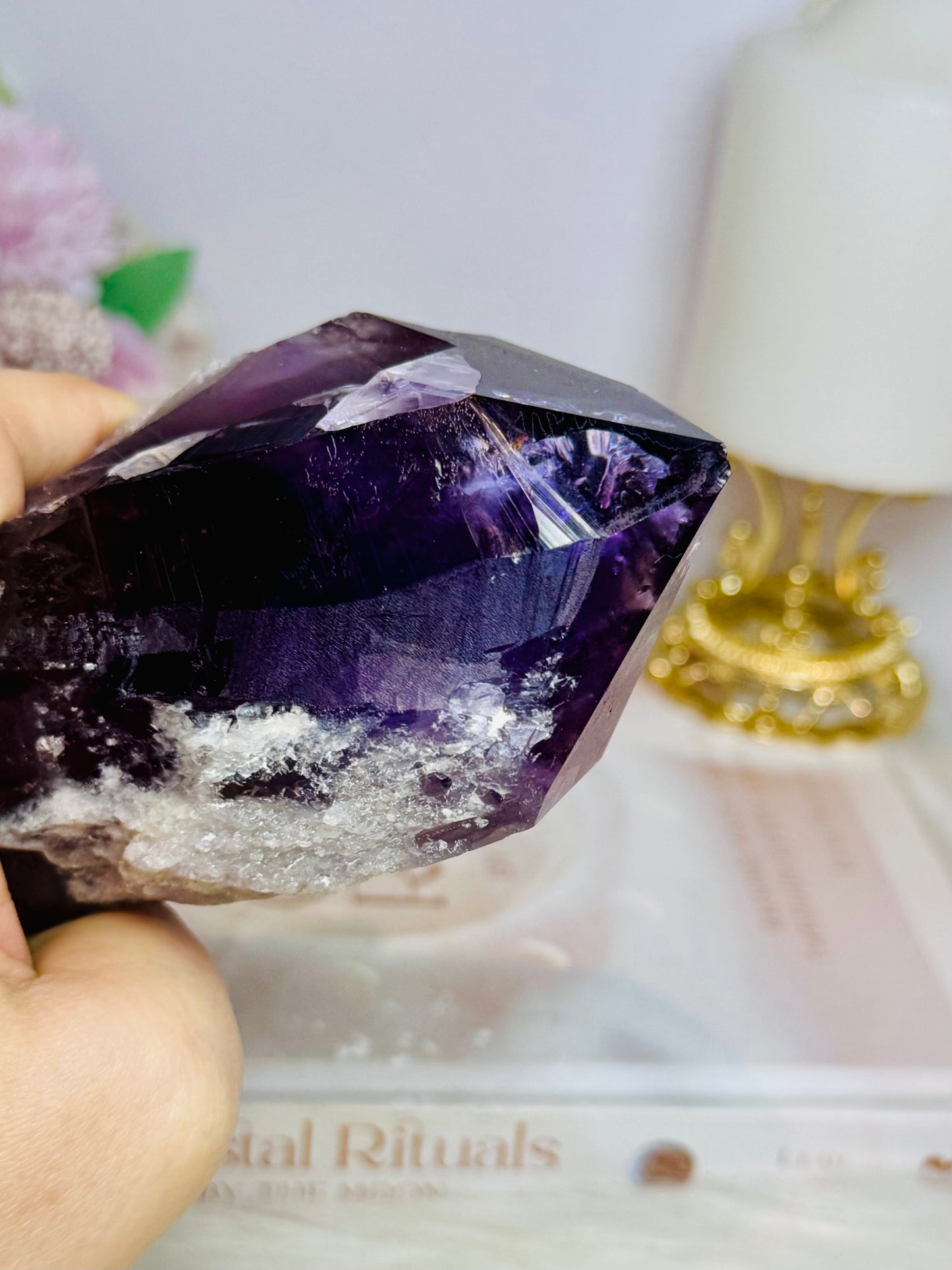 Large Natural Amethyst Dog Tooth Full of Rainbows In Top 18.5cm 652g