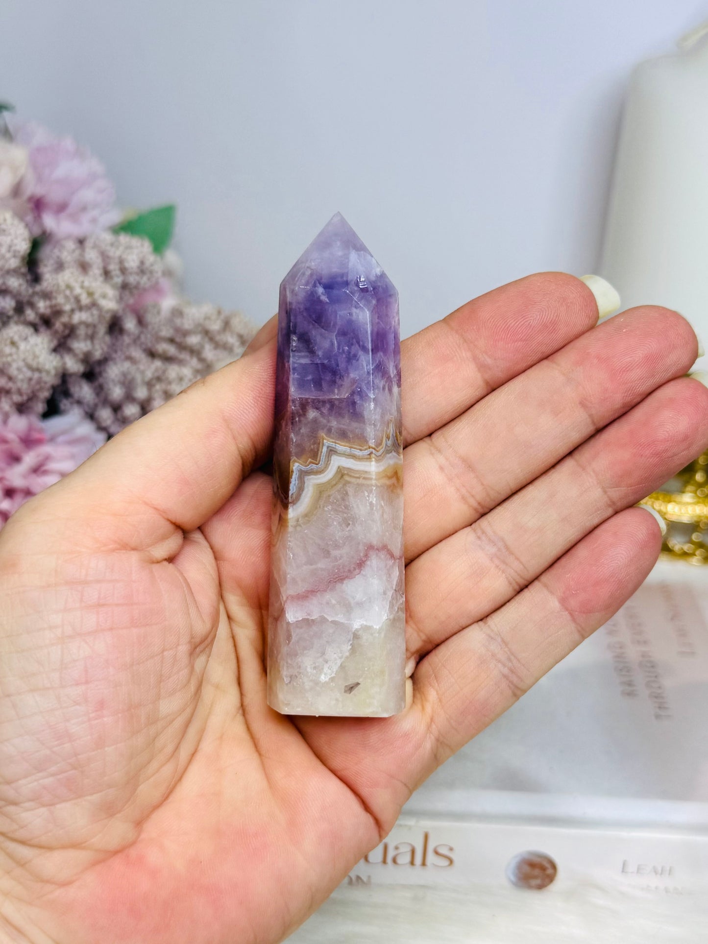 Amethyst X Agate Tower 8.5cm