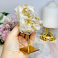 Natural Lithium Cluster Specimen on Gold Stand 12cm 310g