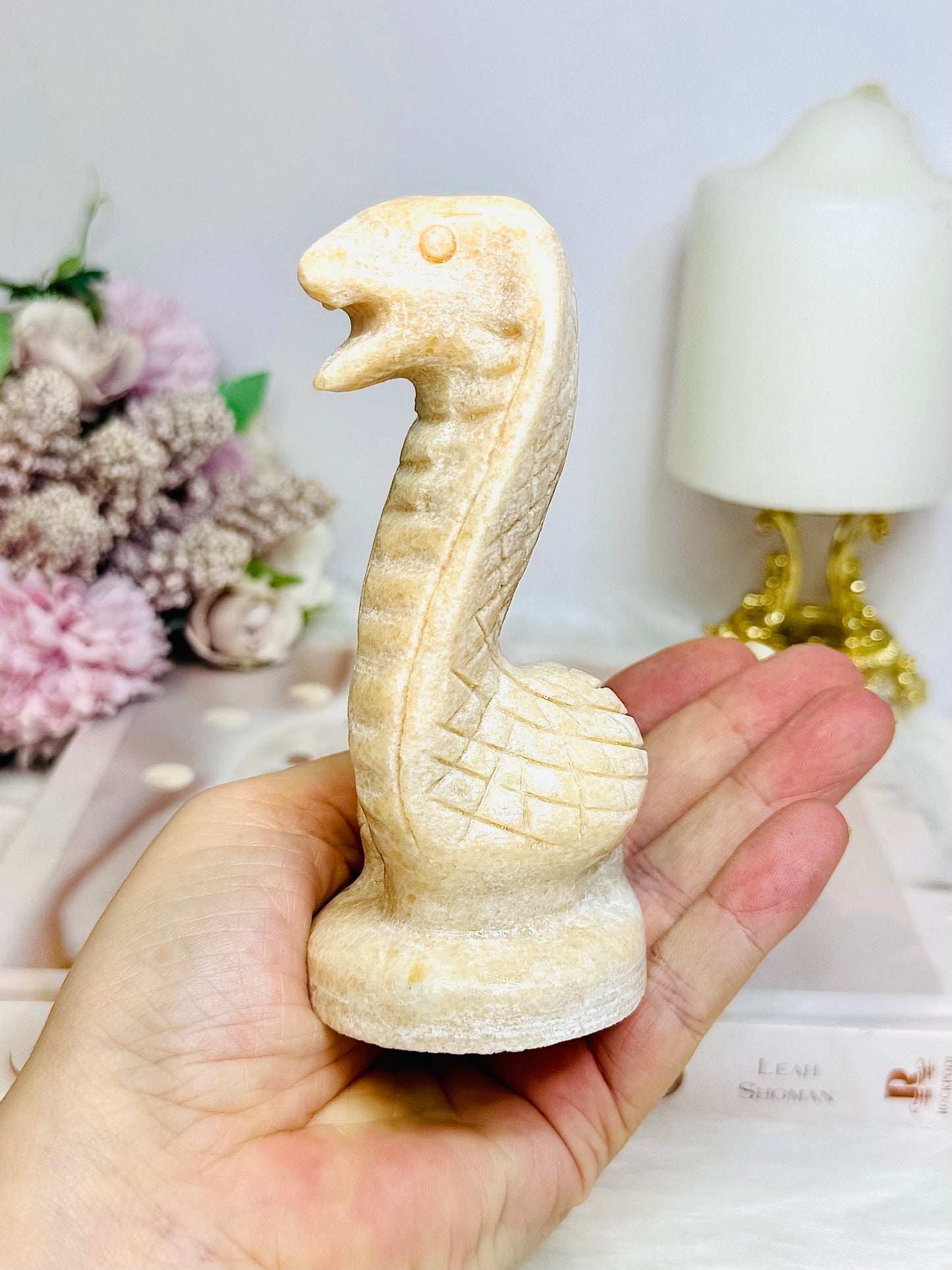 Large Jade Cobra Snake 12cm