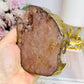 Large Pink Amethyst Druzy Chunky Coaster with Gold Plating 285g