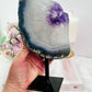 Large 977gram Amethyst Agate Polished Freeform On Stand From Uruguay