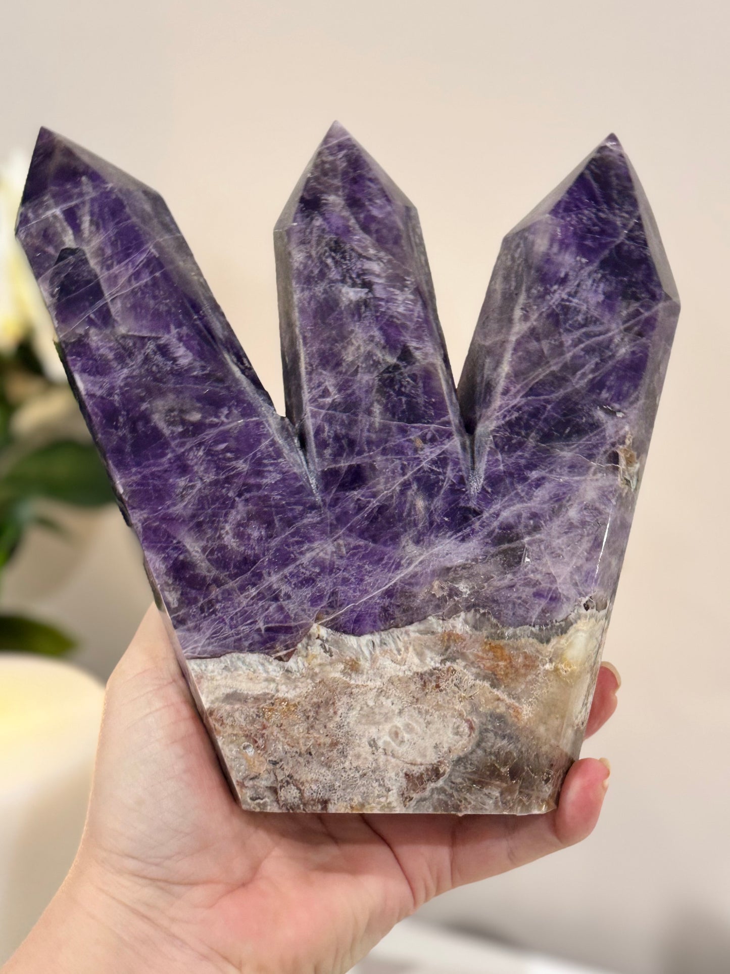 Large 1.68KG Dream | Chevron Amethyst Triple Tower