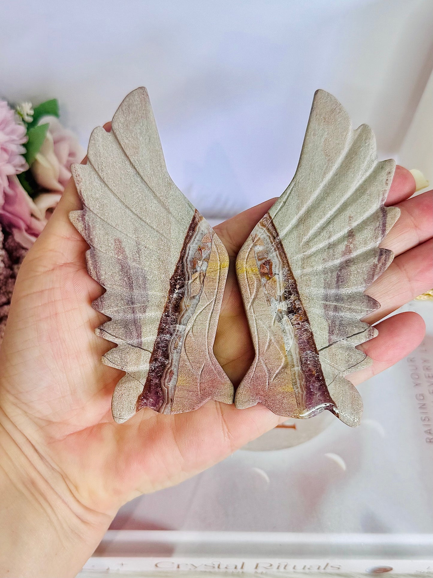 Beautiful Large 16.5cm Tall Jasper Wings On Unicorn Stand